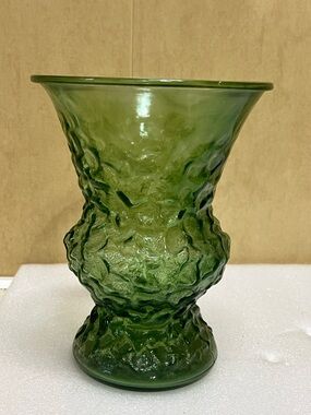 Vintage E O Brody Co. Cleveland Ohio Emerald Green Glass Vase